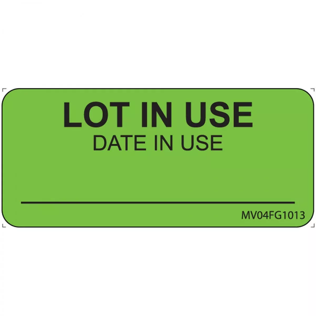 Label Paper Removable Lot In Use 1" Core 2 1/4" X 1 Fl. Green 420 Per Roll