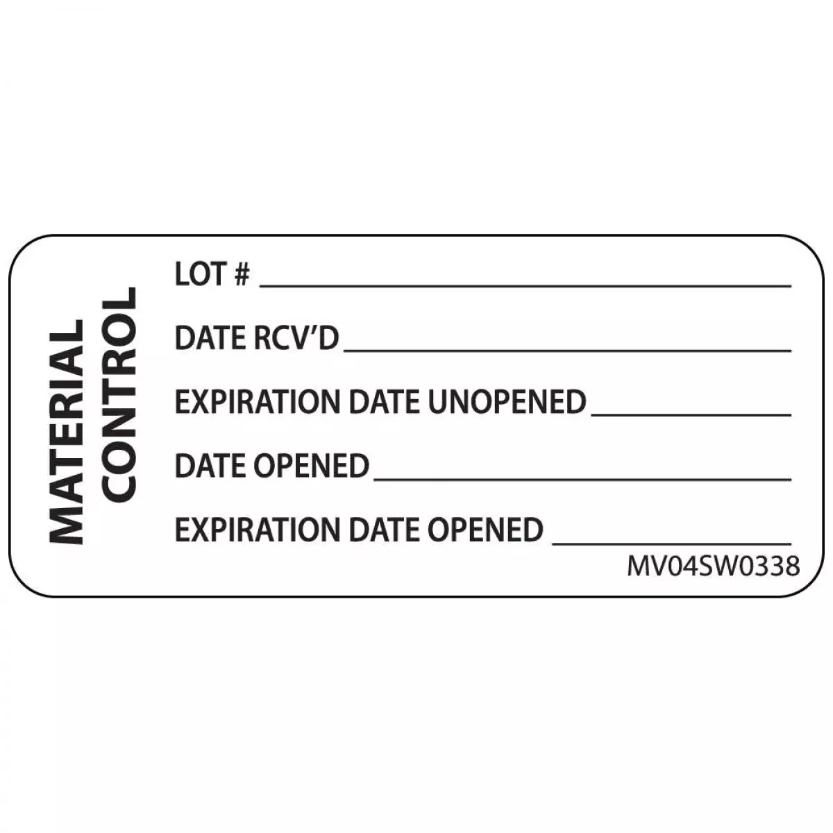 Label Paper Removable Material Control 1" Core 2 1/4" X 1 White 420 Per Roll