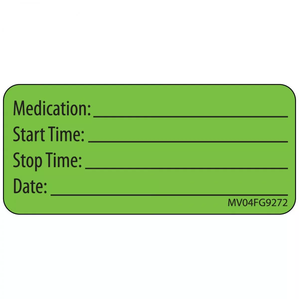 Label Paper Removable Medication: Start 1" Core 2 1/4" X 1 Fl. Green 420 Per Roll