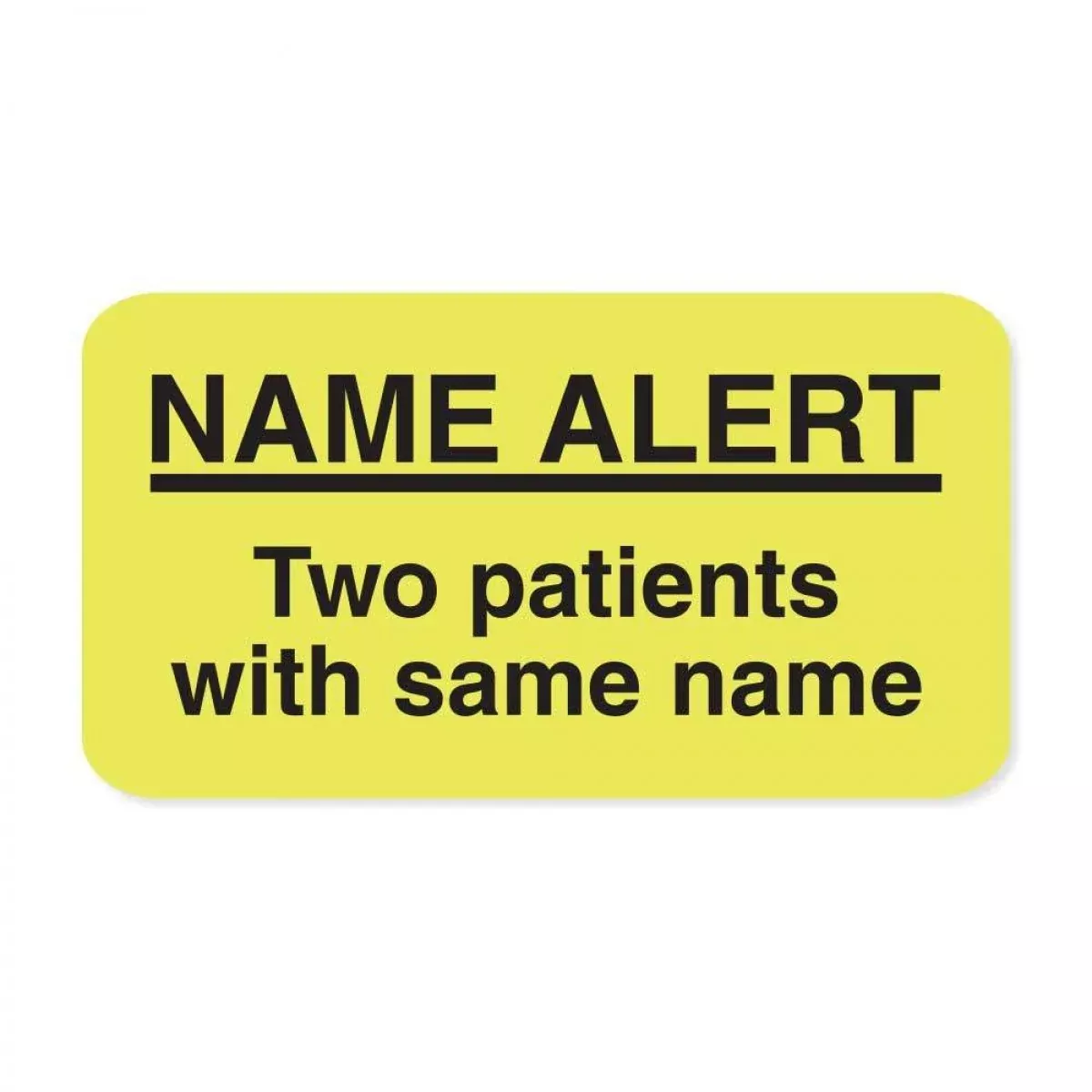 Label Paper Removable Name Alert Two 1 5/8" X 7/8" Fl. Yellow 1000 Per Roll