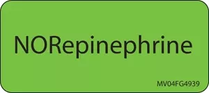 Label Paper Removable Norepinephrine 1" Core 2 1/4" X 1 Fl. Green 420 Per Roll