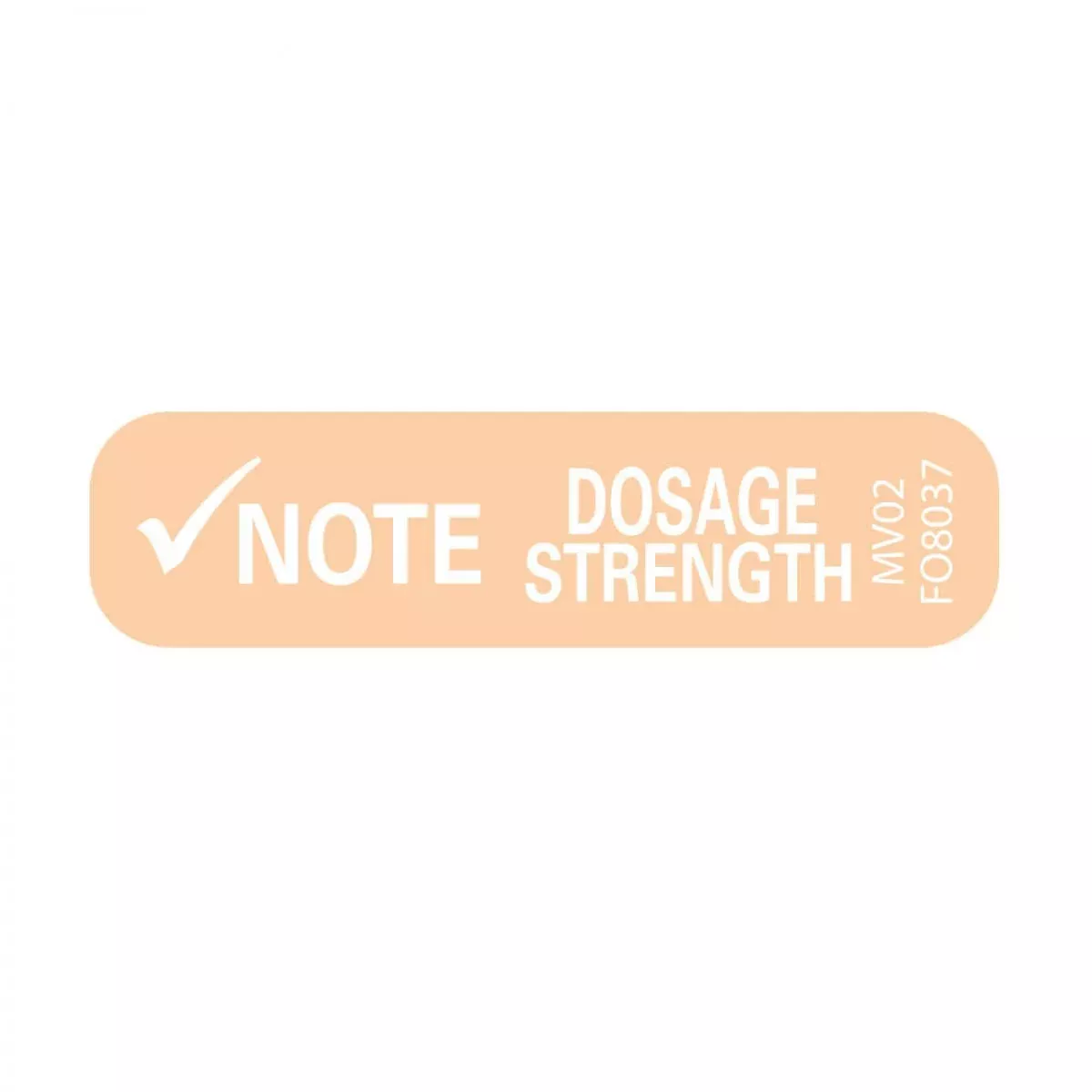 Label Paper Removable Note Dosage Strength 1" Core 1 7/16" X 3/8" Fl. Orange 666 Per Roll