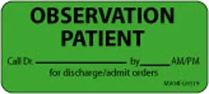 Label Paper Removable Observation Patient 1" Core 2 1/4" X 1 Fl. Green 420 Per Roll