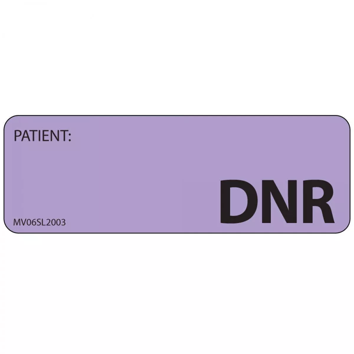 Label Paper Removable Patient: Dnr 1" Core 2 15/16" X 1 Lavender 333 Per Roll