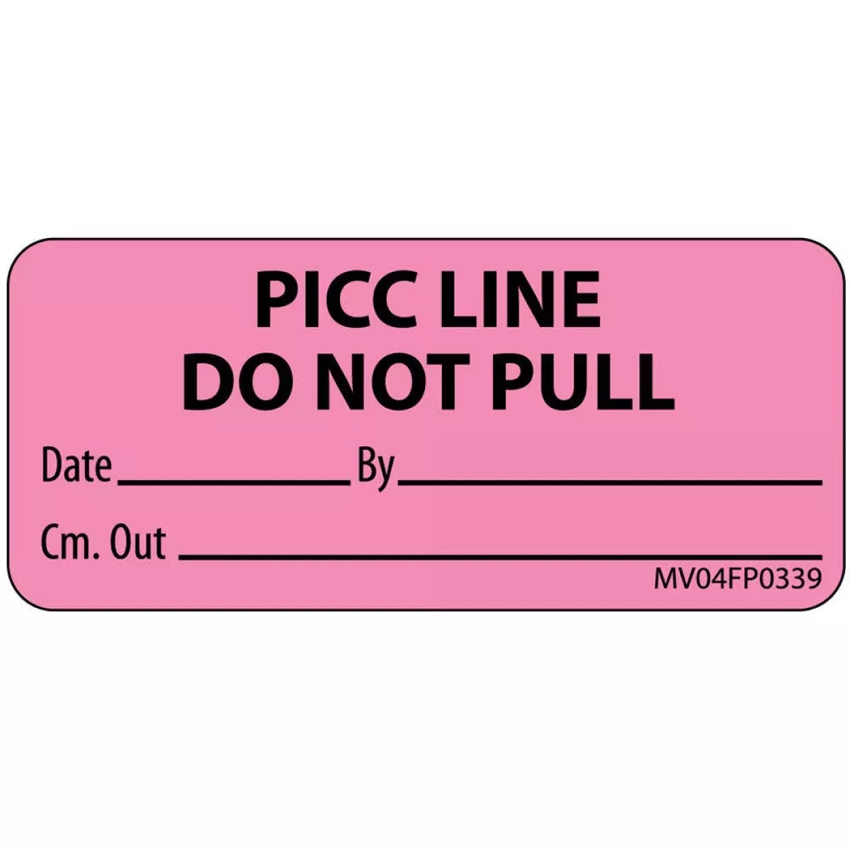 Label Paper Removable Picc Line Do 1" Core 2 1/4" X 1 Fl. Pink 420 Per Roll