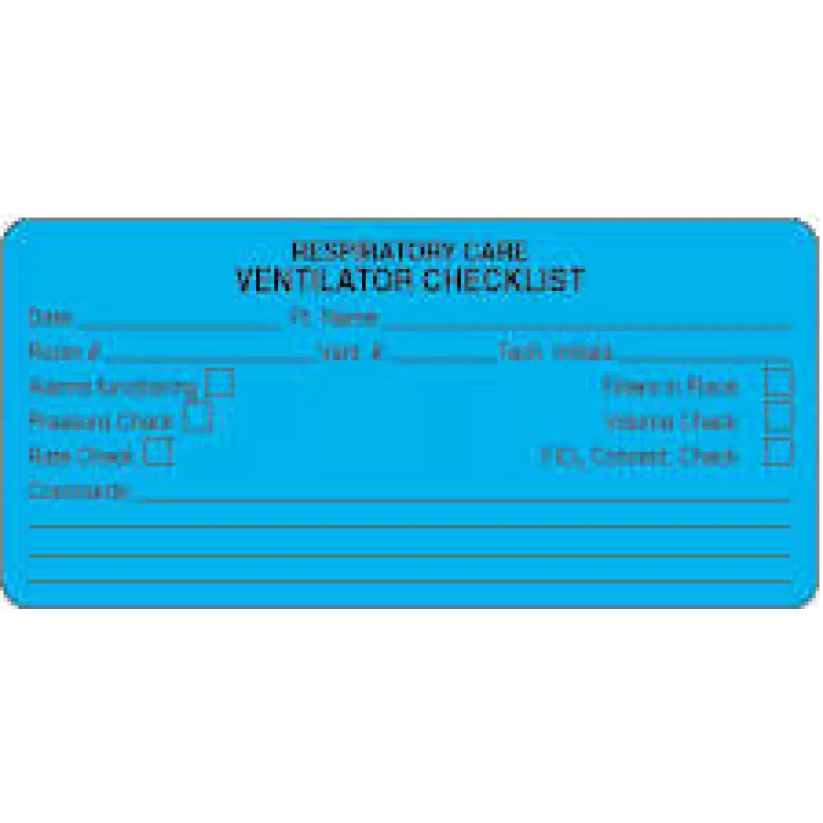 Label Paper Removable Respiratory Care 4" X 2" Blue 250 Per Roll