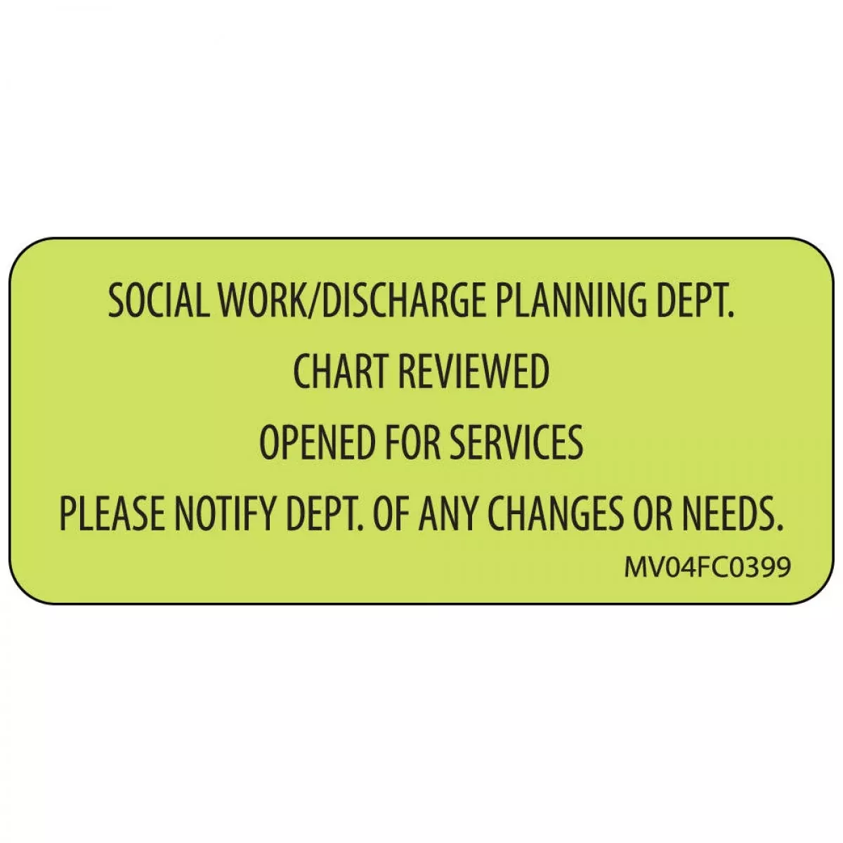 Label Paper Removable Social 1" Core 2 1/4" X 1 Fl. Chartreuse 420 Per Roll