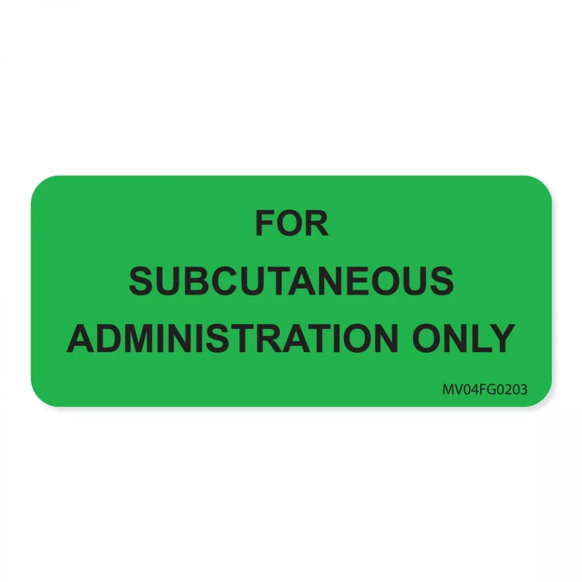 Label Paper Removable For Subcutaneous 1" Core 2 1/4" X 1 Fl. Green 420 Per Roll