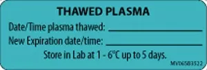 Label Paper Removable Thawed Plasma 1" Core 2 15/16" X 1 Blue 333 Per Roll