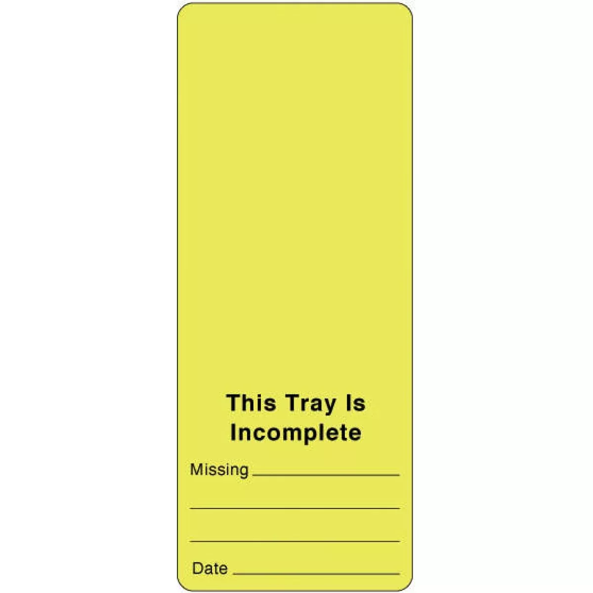 Label Paper Removable This Tray Is 3" Core 2" X 5" Fl. Yellow 500 Per Roll