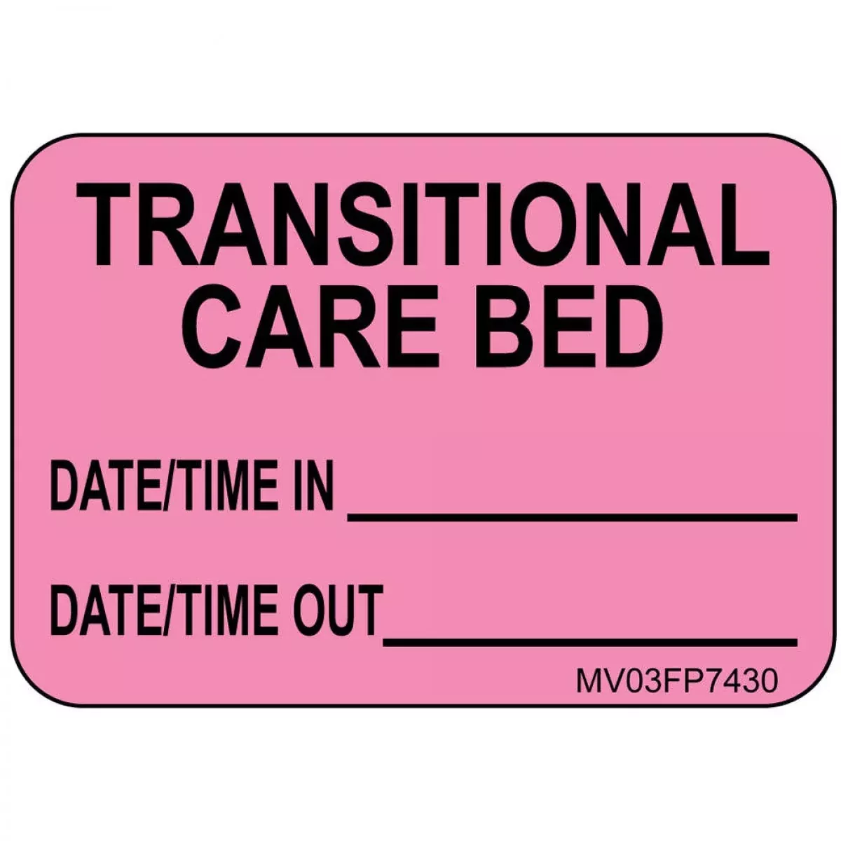 Label Paper Removable Transitional Care 1" Core 1 7/16" X 1 Fl. Pink 666 Per Roll
