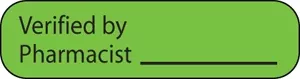 Label Paper Removable Verified By 1" Core 1 7/16" X 3/8" Fl. Green 666 Per Roll