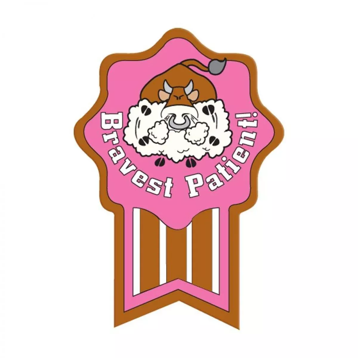 Label Pediatric Award Sticker Paper Permanent Bravest Patient! Pink 250 Per Roll
