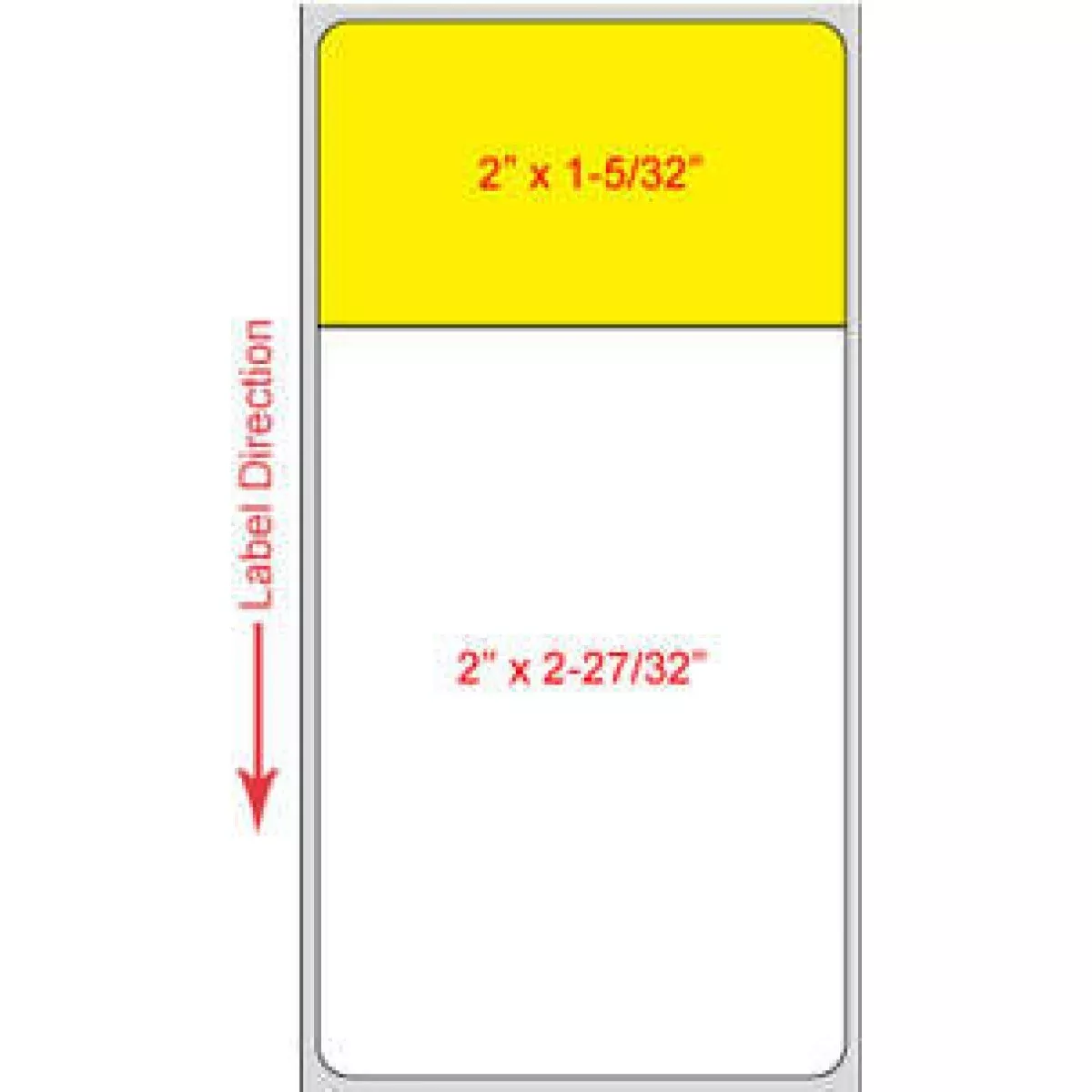 Label Script-Pro Direct Thermal (Paper, Permanent) 3" Core 2" X 4" White With Yellow - 1250 Per Roll, 6 Rolls Per Case