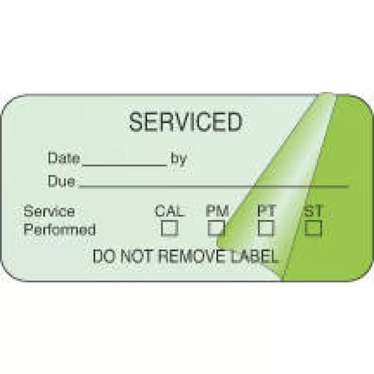 Label Self-Laminating Paper Removable Serviced Date 1" 1/2" Core 2 X 1 Fl. Green 1000 Per Roll