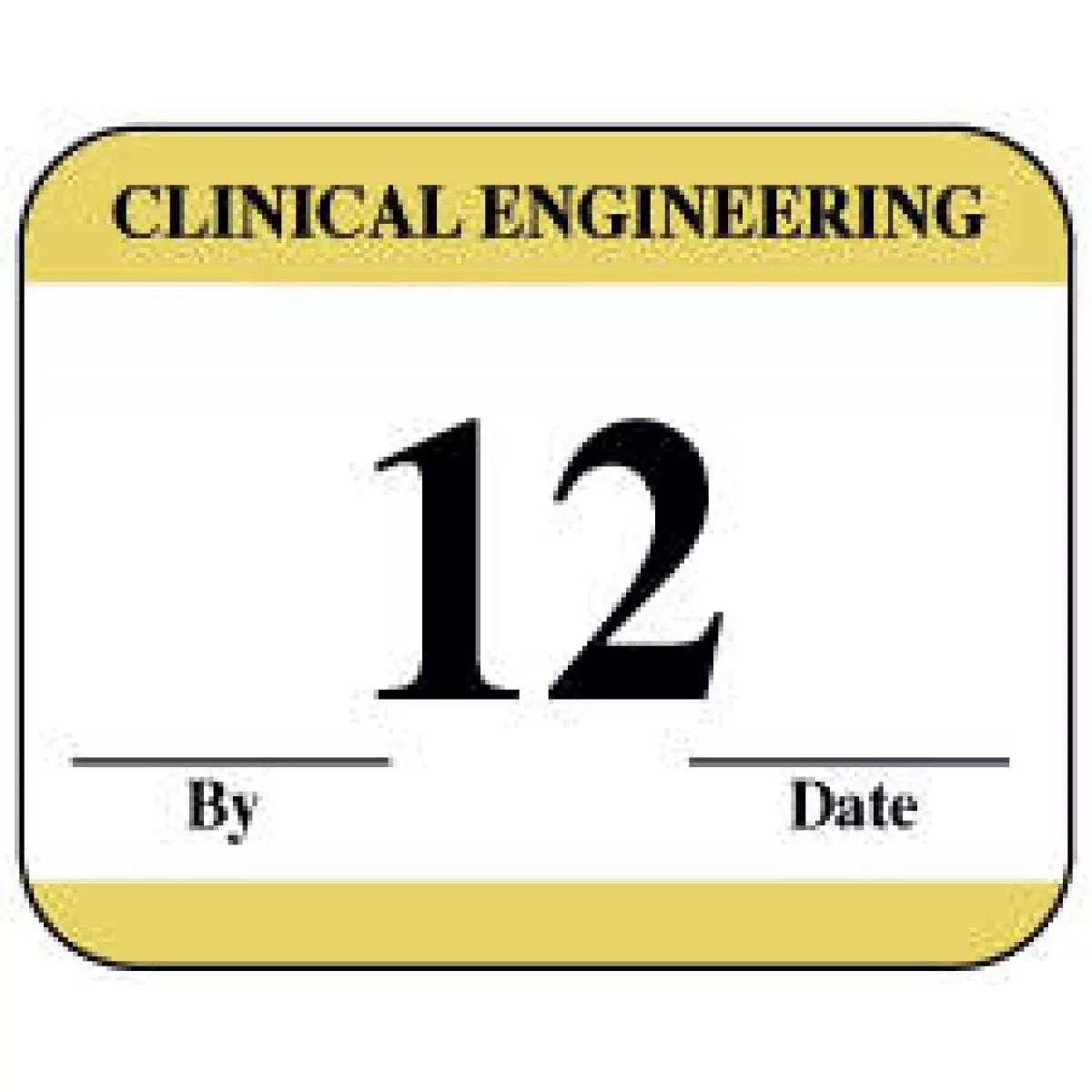 Label Synthetic Permanent Clinical Engineering 1" 1/4" X 1 White With Gold 1000 Per Roll