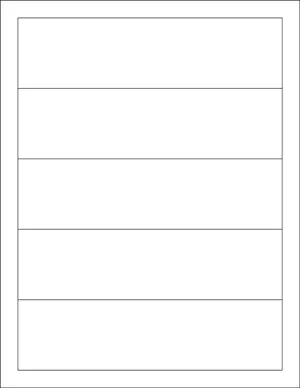 Label Typing Strips Laser Paper Permanent 2" X 7 1/2" White 1000 Per Package