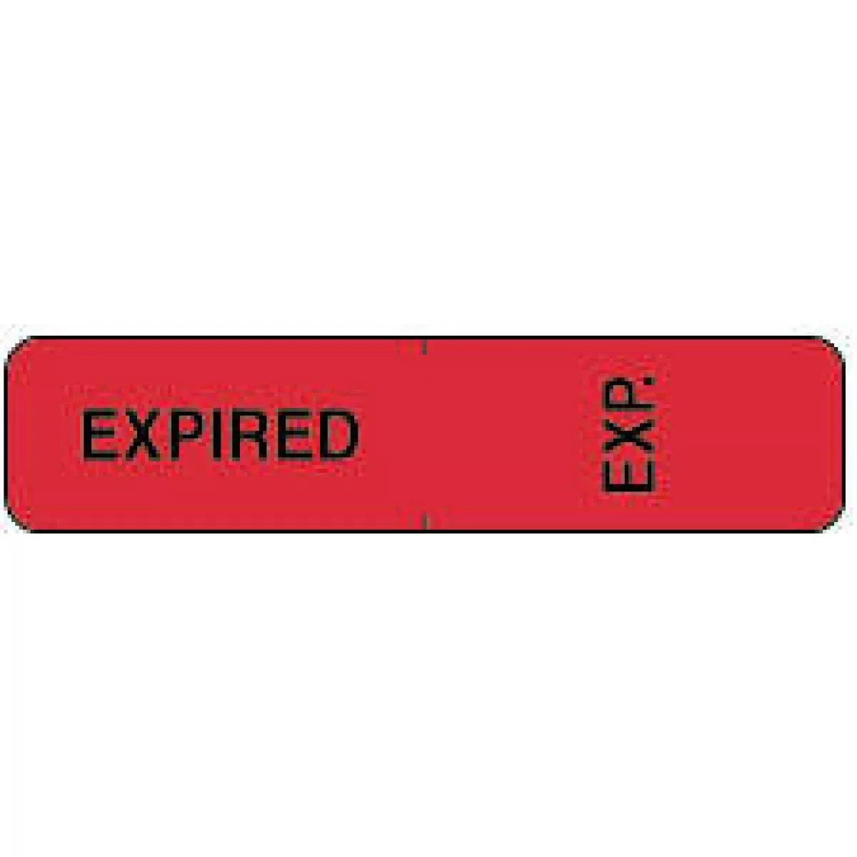 Label Wraparound Paper Permanent Expired Exp. 1 1/2" X 1/2" Fl. Red 1000 Per Roll