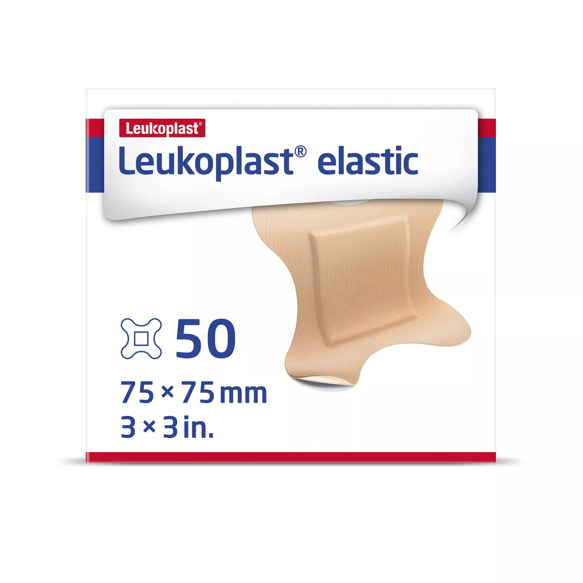 Leukoplast Elastic Adhesive Strip, 3 x 3 Inch Four-Wing