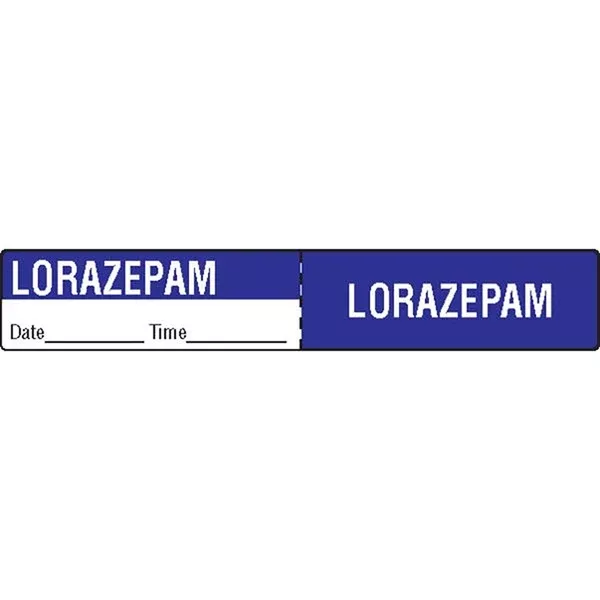 Lorazepam IV Tubing Medication Label Lorazepam ,500 / roll
