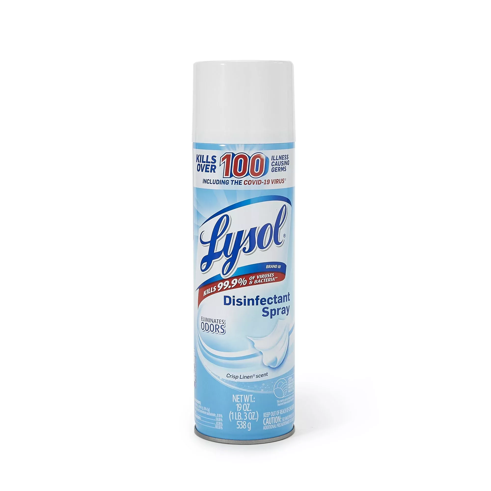 Lysol Disinfectant Spray Crisp Linen Scent, Aerosol Can, 19 oz.