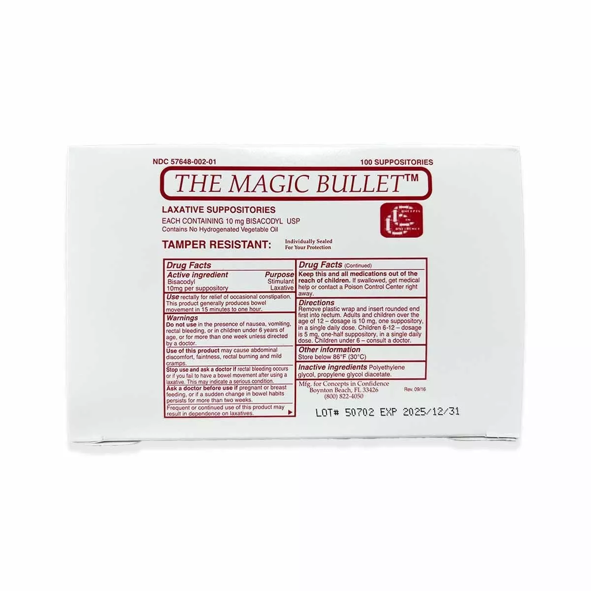 Magic Bullet Suppository - Bisacodyl Laxative for Fast Relief