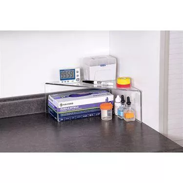 MarketLab Benchtop Corner Storage Shelf MarketLab Benchtop Corner Storage Shelf • 12"W x 12"L x 5.25"H ,1 Each
