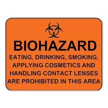MarketLab "Biohazard Eating, DrinkingÉProhibited"Sign "Biohazard Eating, Drinking, Smoking ... Are Prohibited" • Orange ,1 Each