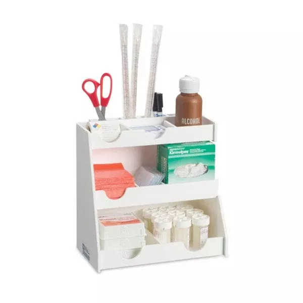 MarketLab Fixed Benchtop Organizer with Cutouts MarketLab Fixed Benchtop Organizer with Cutouts • 12"W x 6.7"D x 12"H ,1 Each