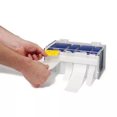 MarketLab Small Label Box Dispenser with Slotted Front Adjustable Label Box Dispenser • 10"W x 5.5"D x 5.125"H ,1 Each