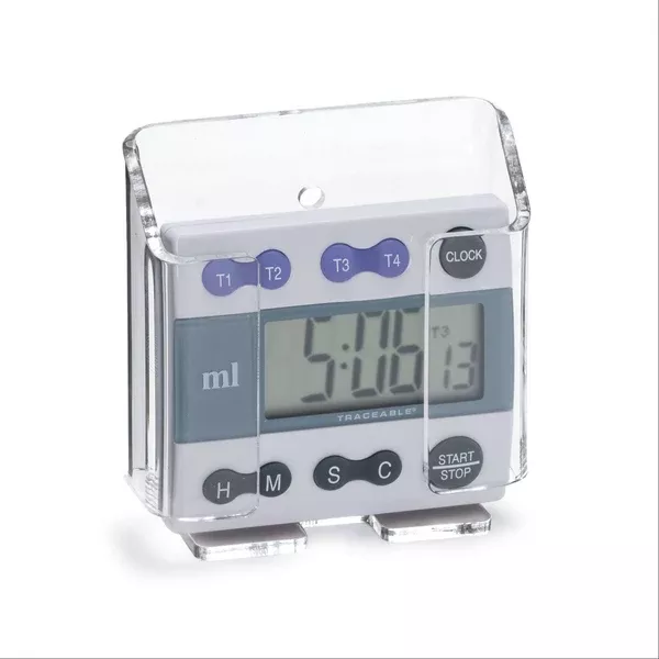 MarketLab Timer/Thermometer Holder MarketLab Acrylic Timer/Thermometer Holder • 3.25"W x 1.25"D x 3.375"H ,1 Each
