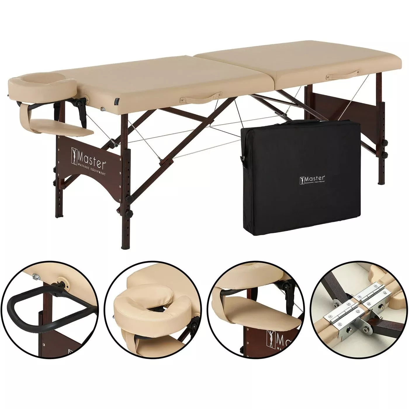 Master Argo Portable Massage Table Package, 28" - Cream & Black