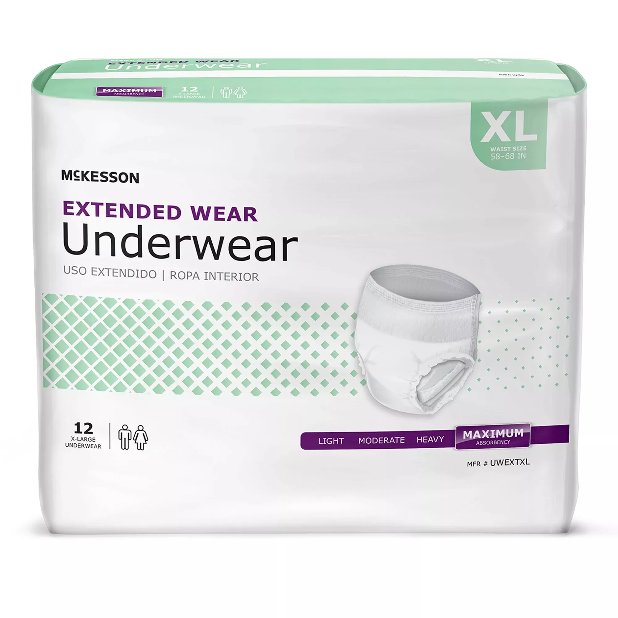 McKesson Extended Wear Maximum Absorbency Underwear, Extra Large