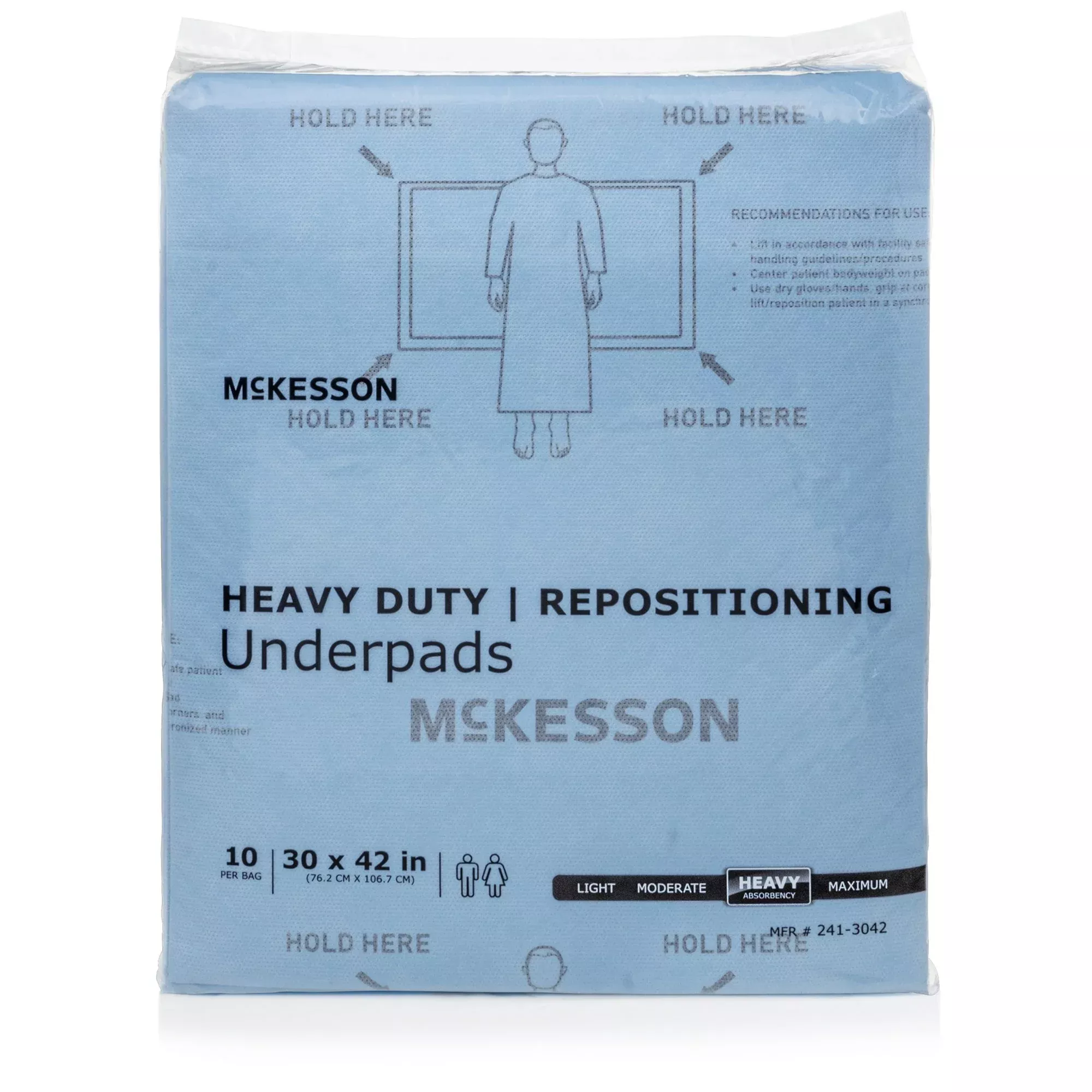 McKesson Heavy-Duty Repositioning Underpads, 30 x 42 Inch
