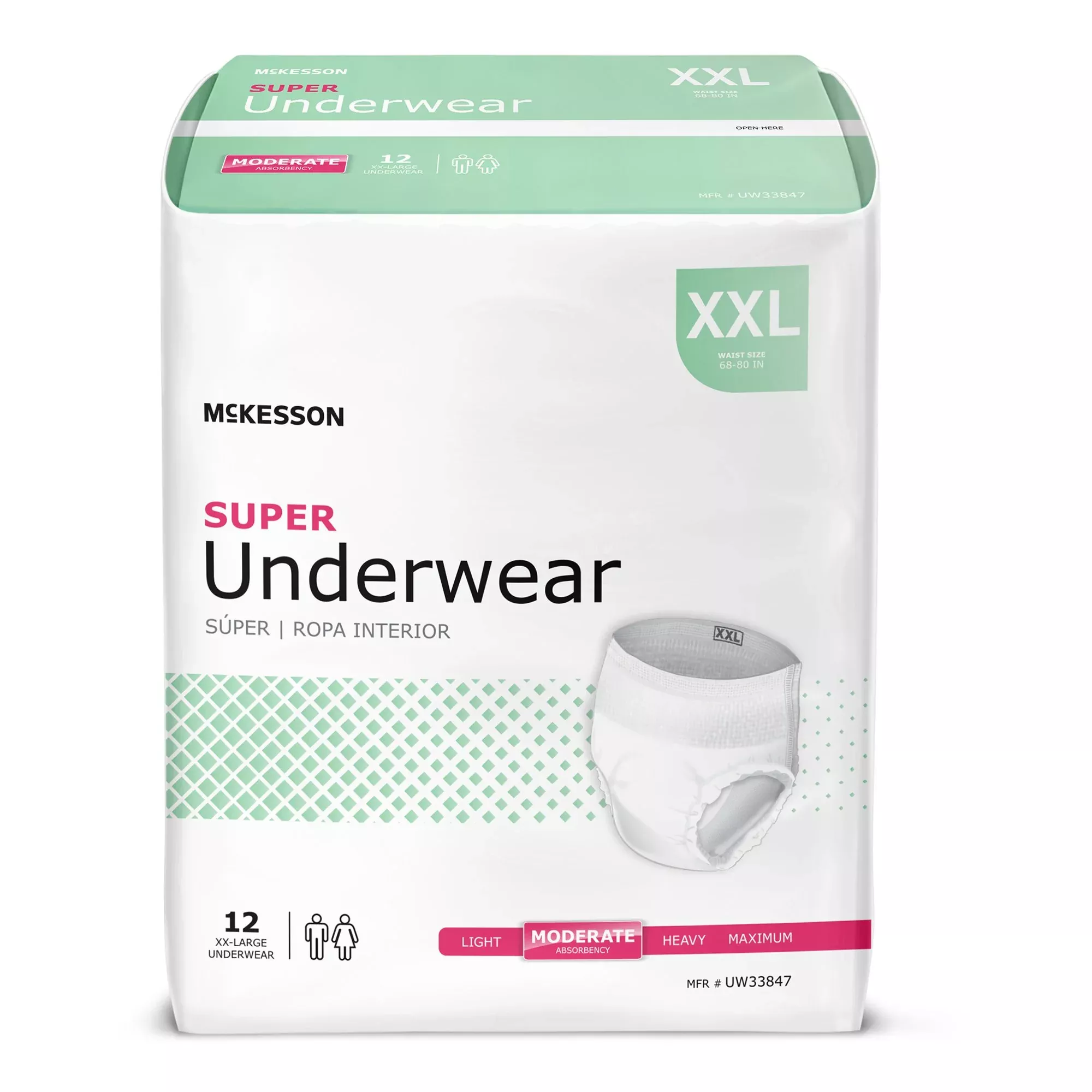 McKesson Super Moderate Absorbency Incontinence Underwear, 2X-Large