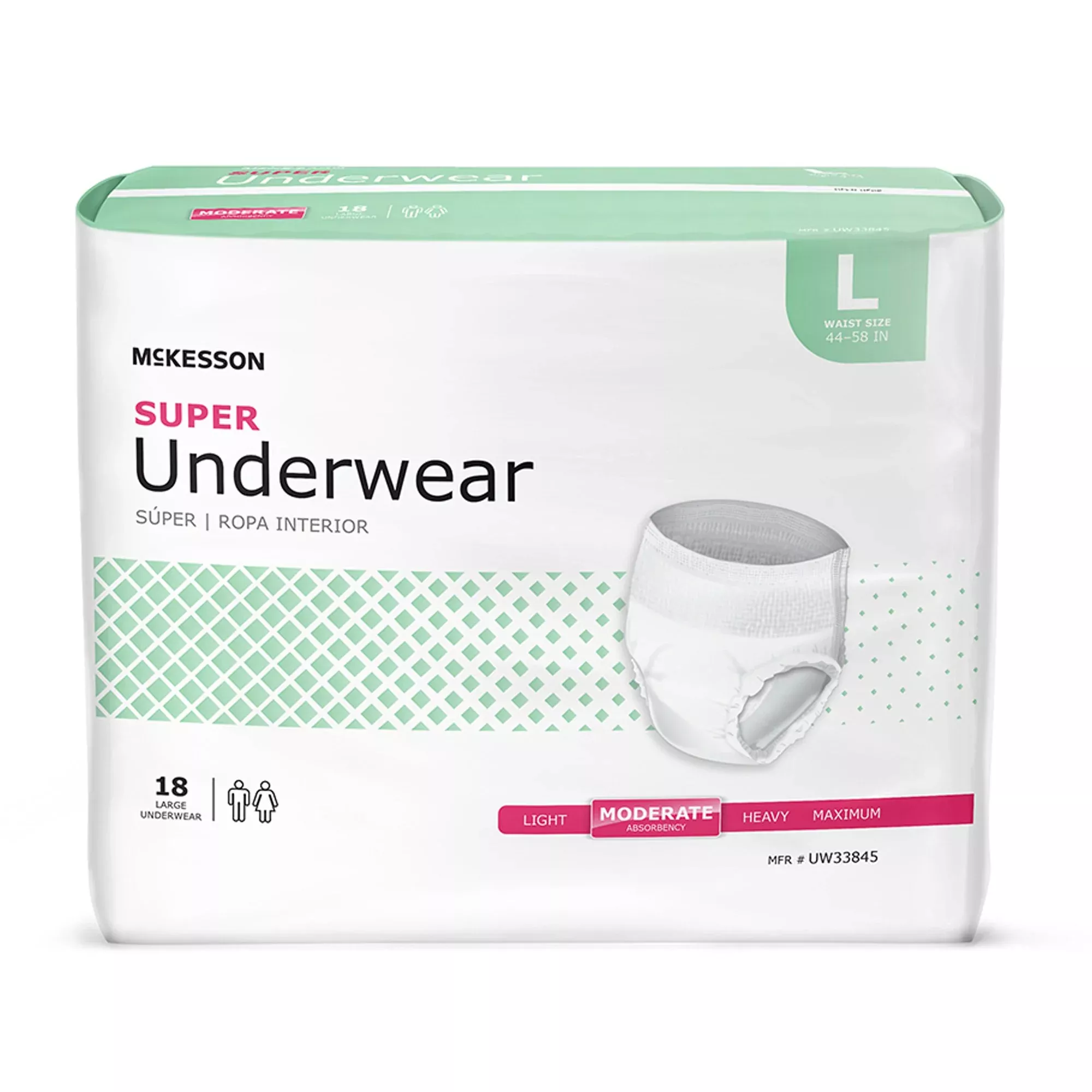 McKesson Super Moderate Absorbency Incontinence Underwear, Large