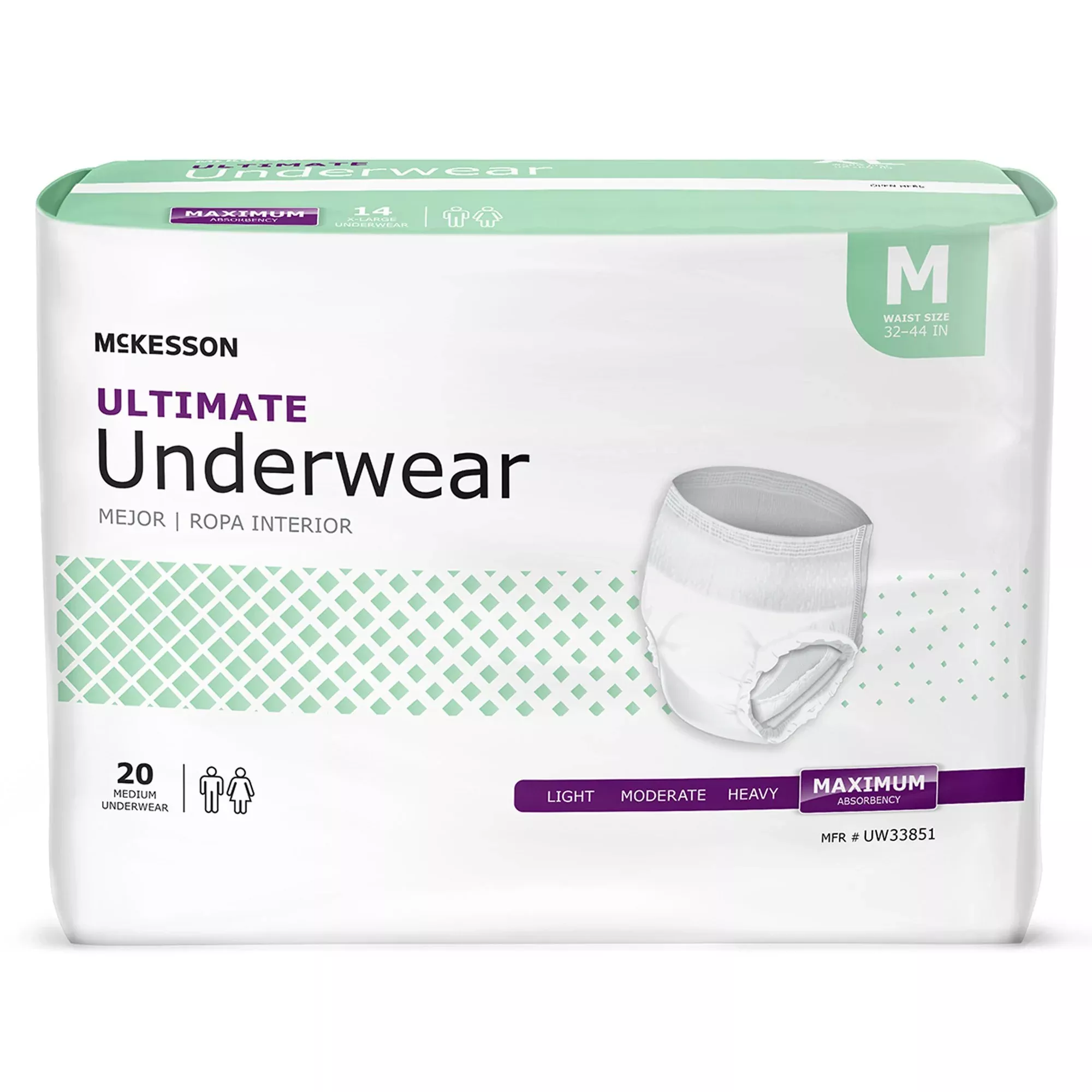 McKesson Ultimate Heavy Absorbency Incontinence Underwear, Medium