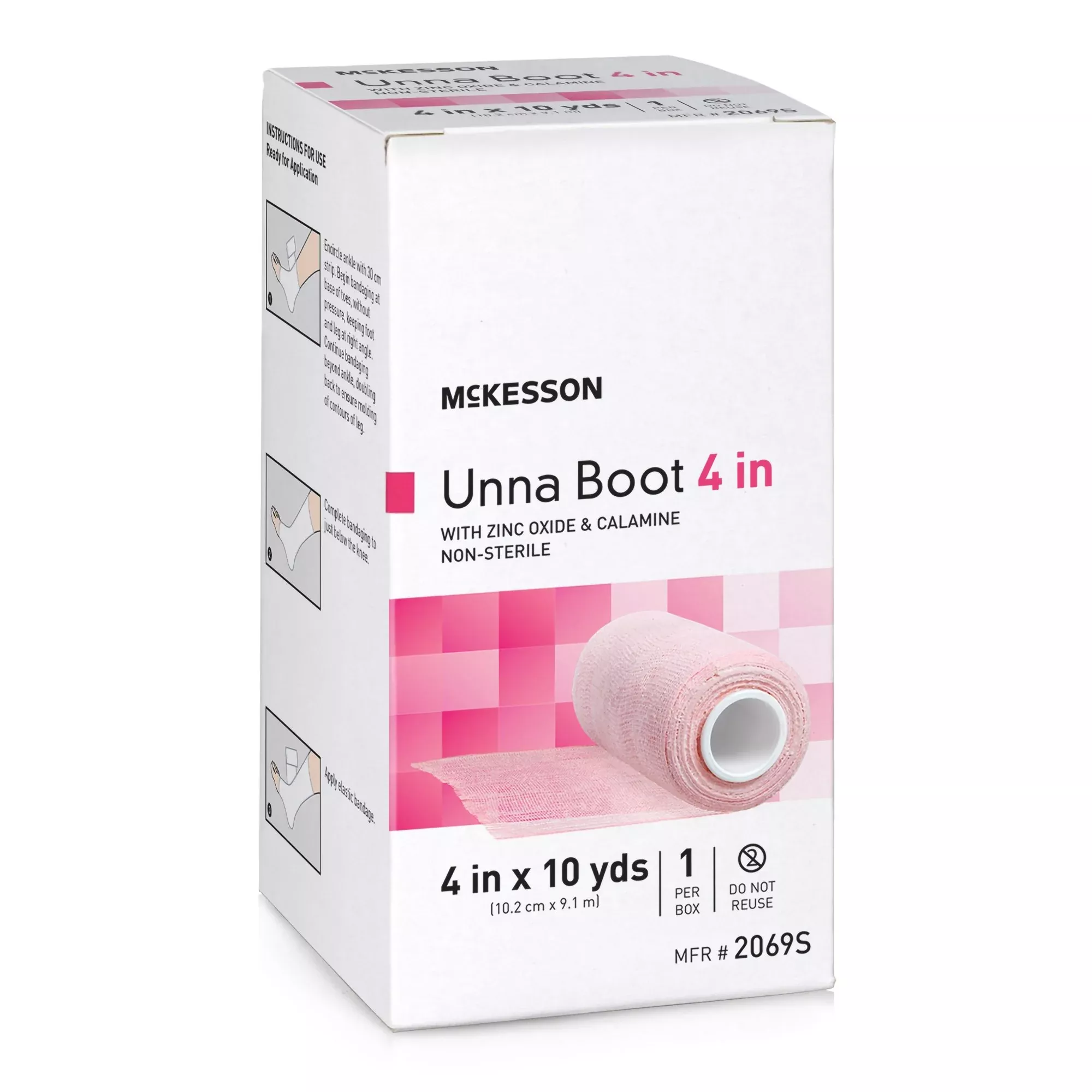 McKesson Zinc Oxide / Calamine Unna Boot, 4 Inch x 10 Yard