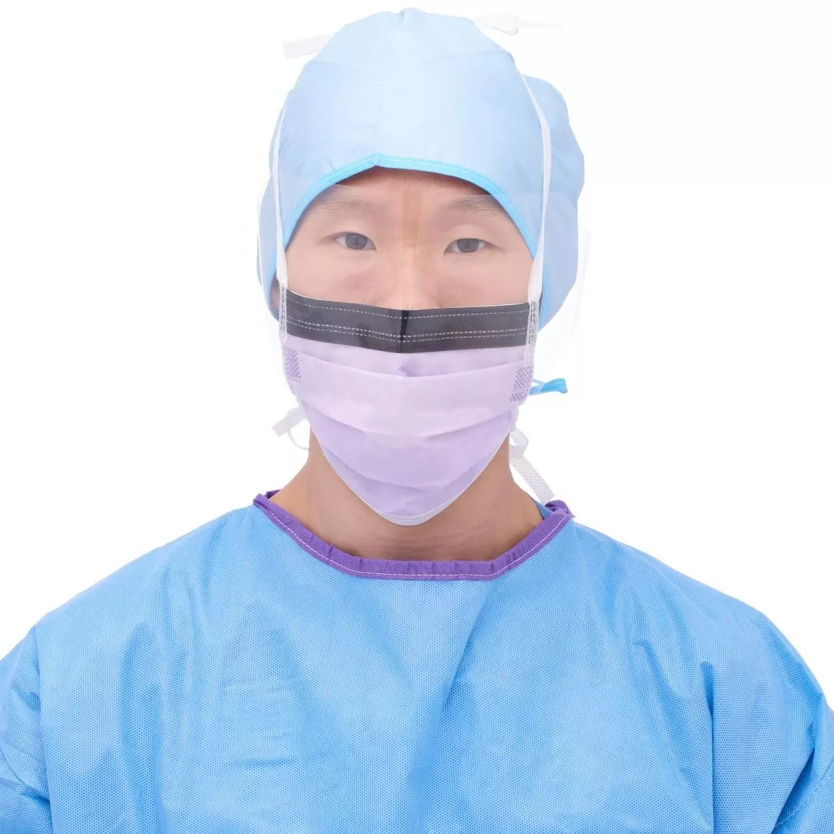 Medline ASTM Level 3 Surgical Face Mask, Purple Polypropylene - NON27410