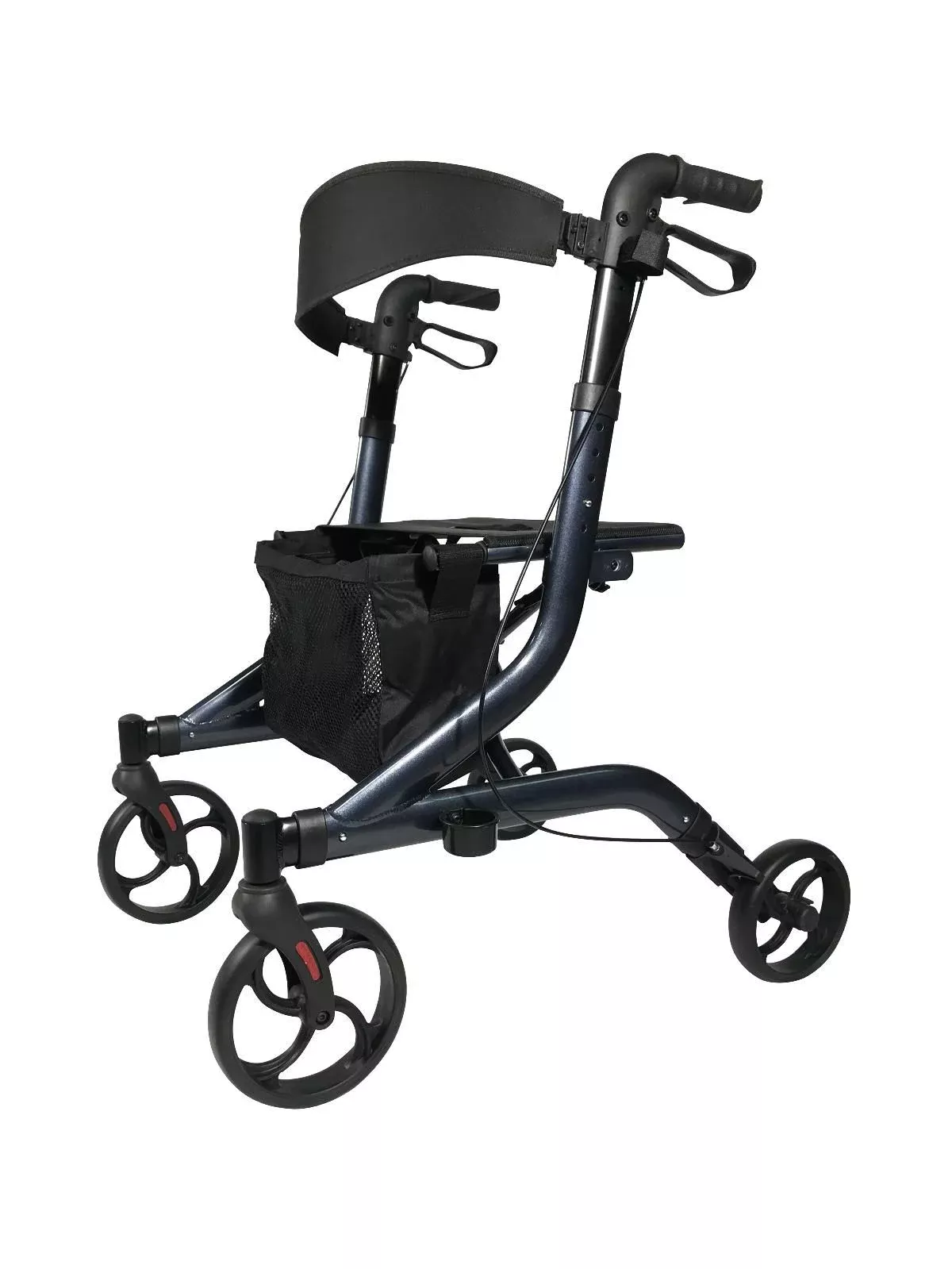 Medline European-Style Aluminum Rollator, Navy Blue - MDS86870ANB