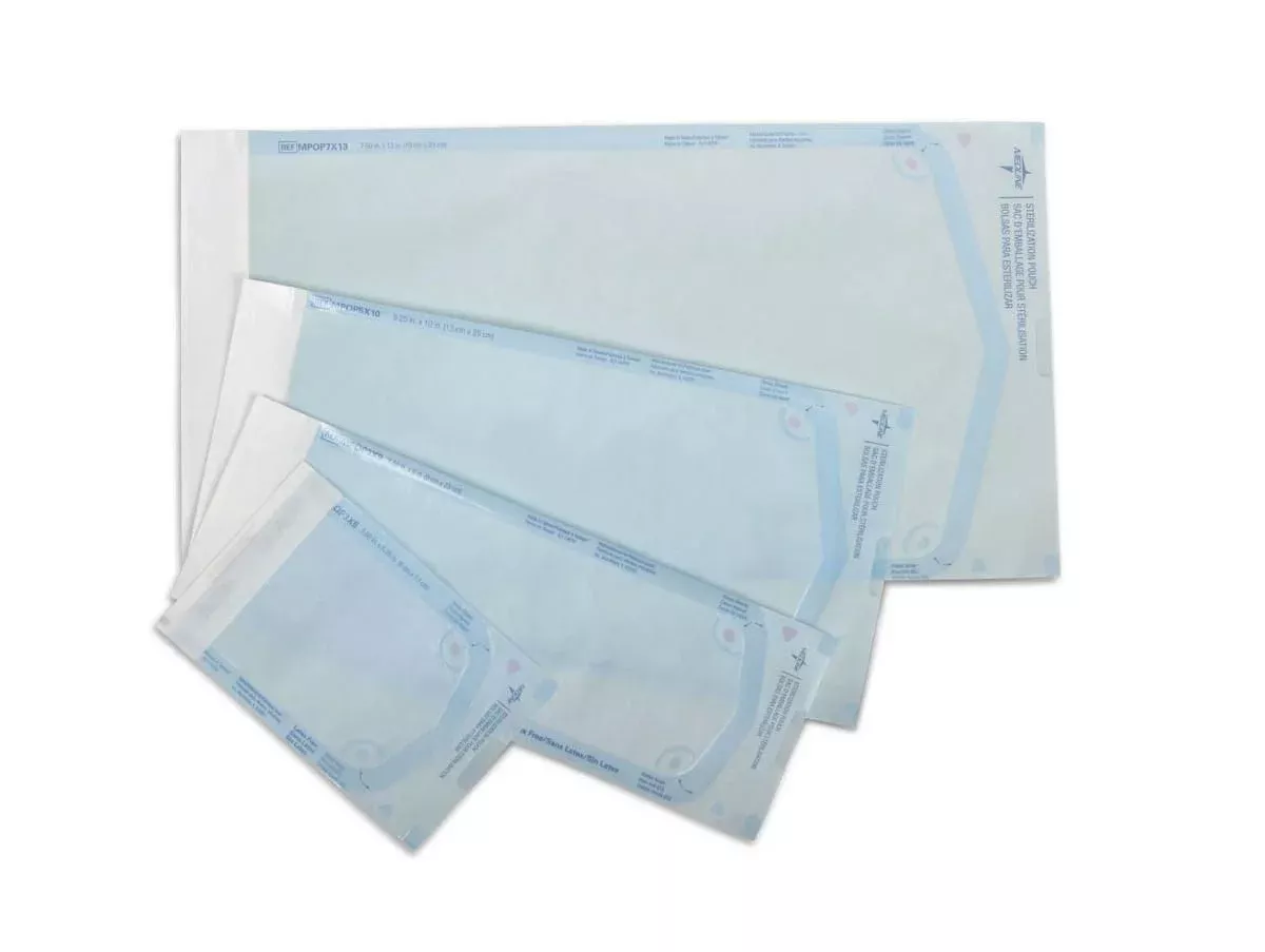 Medline Instrument Sterilization Pouch, 5 - 1/4 x 10 in. - MPOP5X10