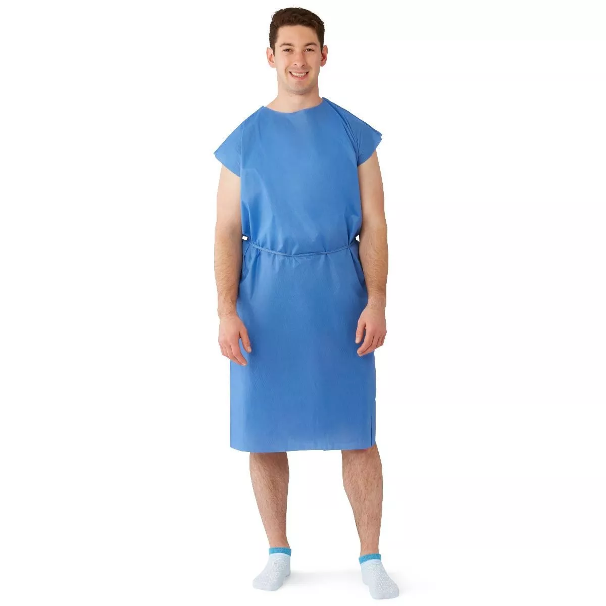 Medline Multilayer Patient Gowns, Blue or Pink