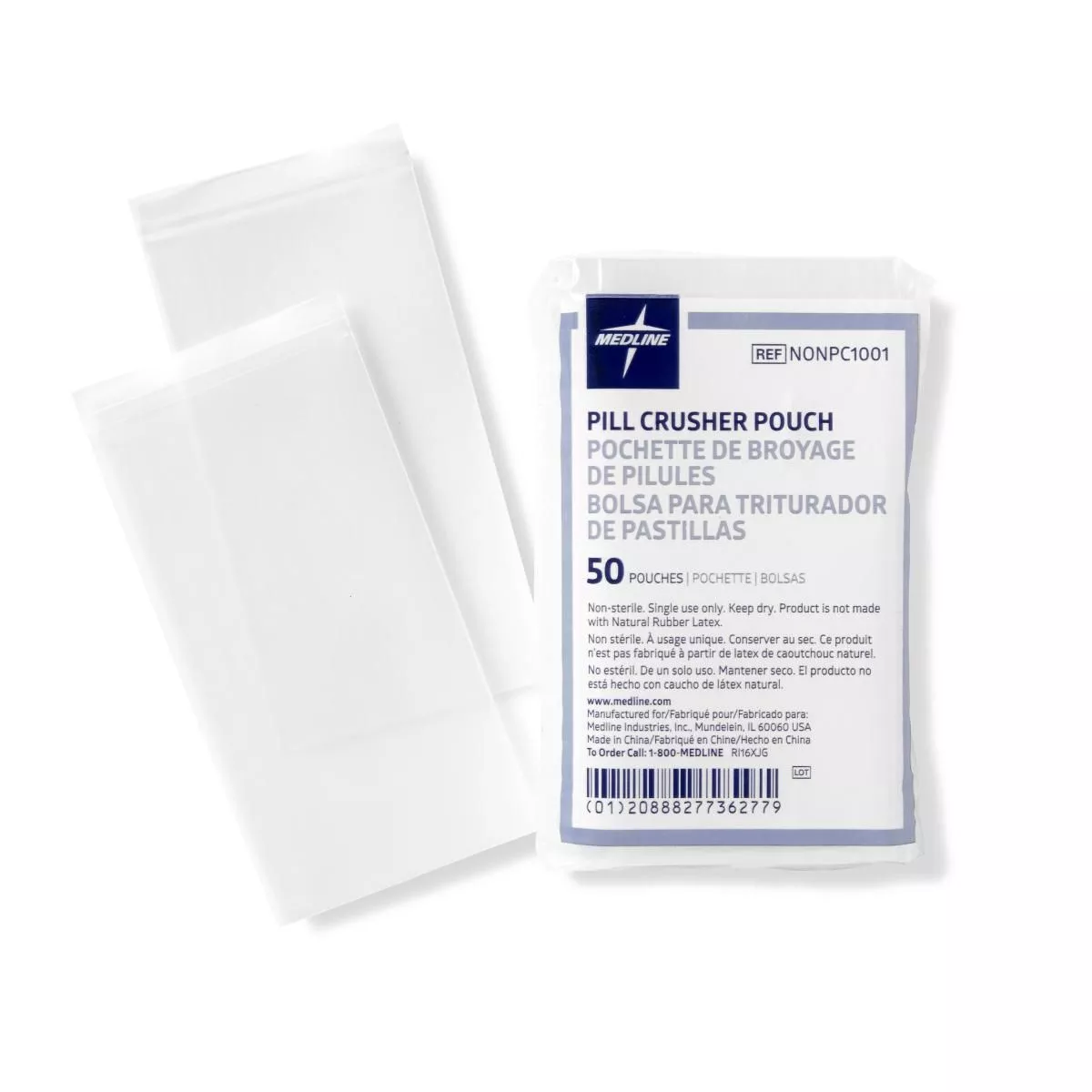 Medline Pill Crusher Pouches, 2 x 4-1/2 in. - NONPC1001Z