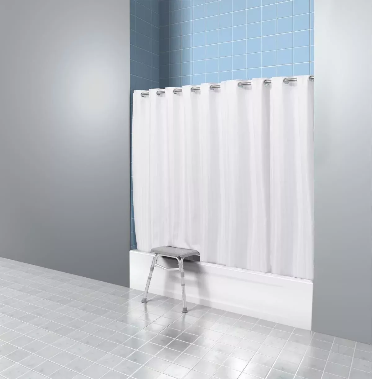 Medline Transfer Bench Shower Curtain, White - G3-001RX1
