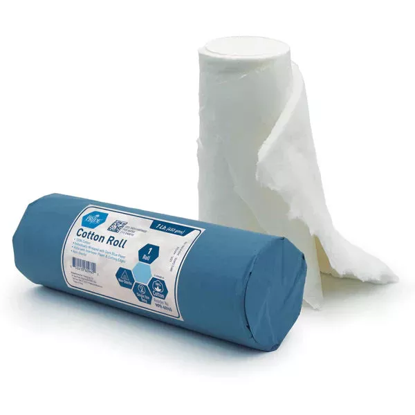 MedPride 100% Cotton Rolls Individually Wrapped/Cutting Edges, 1lb - Case of 25