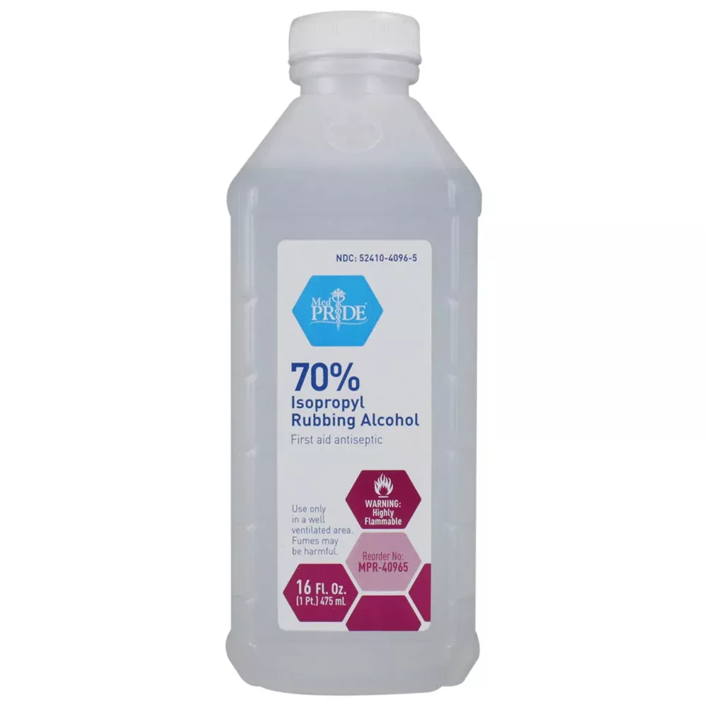 MedPride Isopropyl Rubbing 70%Alcohol - 16oz -Case of 24