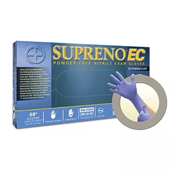 Microflex Supreno Extended Cuff Nitrile Exam Gloves 2X Large ,50 / bx