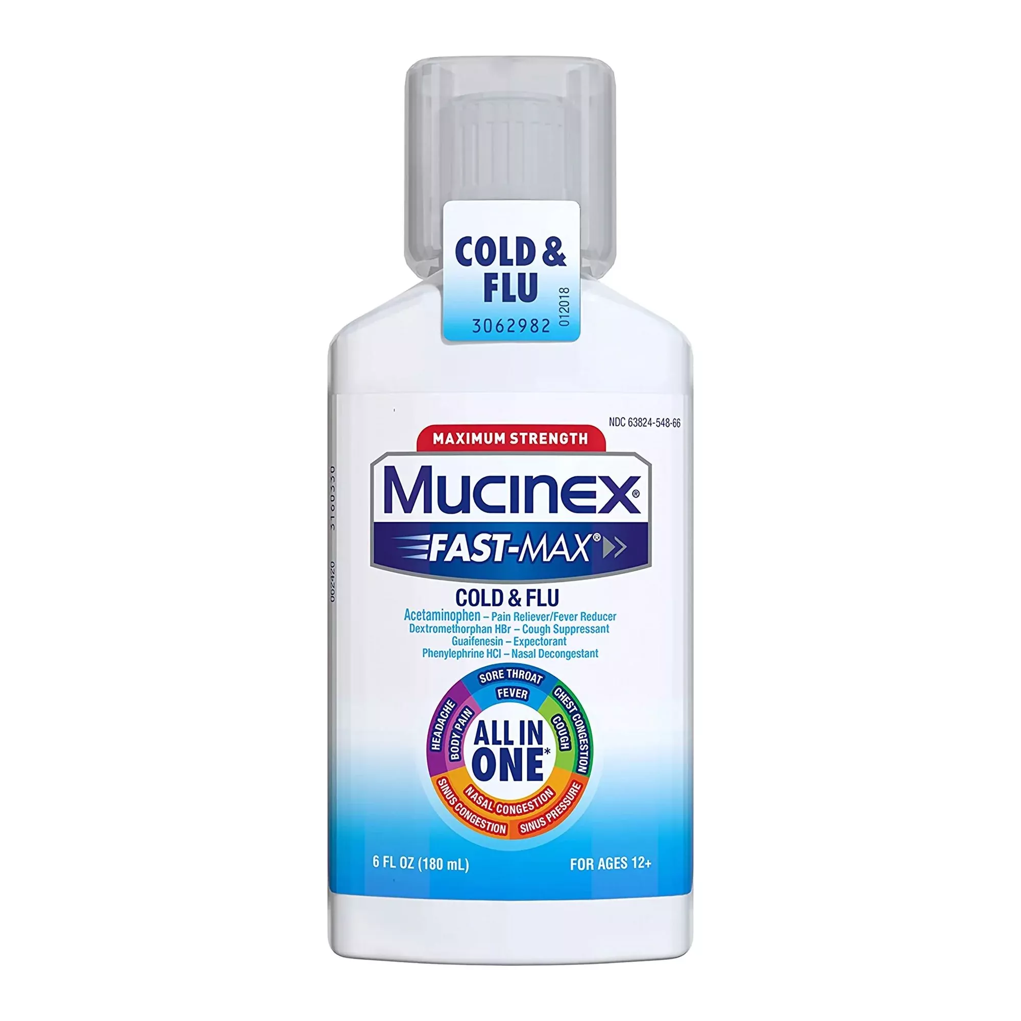 Mucinex Fast-Max™ Cold & Flu Cold and Cough Relief, 6-ounce Bottle