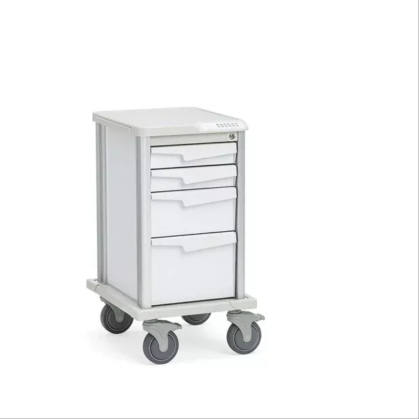 Multi-Drawer Procedure Carts 4 Drawer • 29.5"W x 21"D x 33"H • White ,1 Each