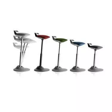 Muvman Ergonomic Perching Stool Black Frame • Black Vinyl Seat ,1 Each